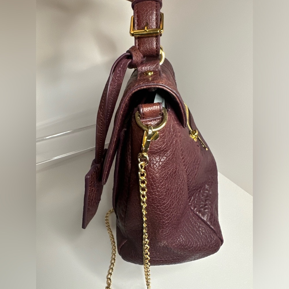 ☘️#159 Tory Burch Vintage 797 Pebbled Leather Two-Way Bag Gold-Tone Hardware - Picture 5 of 14